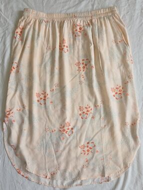 Carve Designs Pink Orange Flower Midi Summer Spring Skirt W/ Pockets Large NWOT